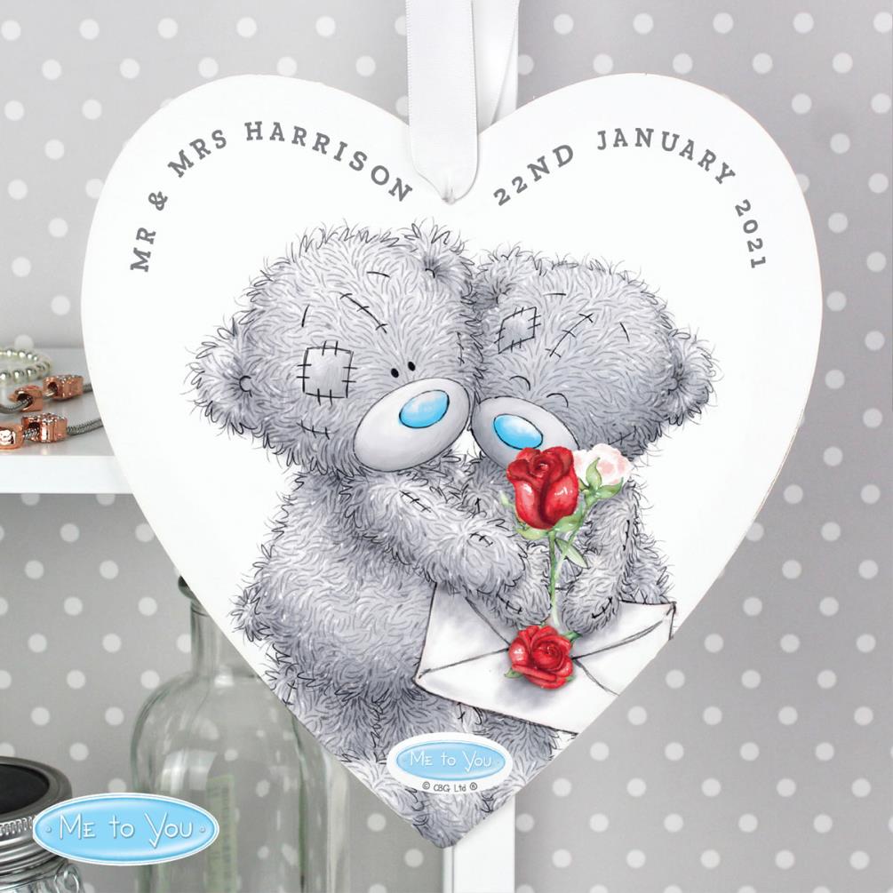 Personalised Me to You Large Wooden Heart Decoration Extra Image 3